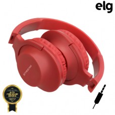 Headphone P3 Estéreo Dobrável Power Bass com Microfone Elg HPWRD - Vermelho